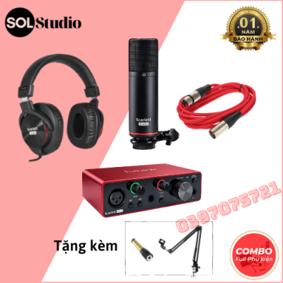 Bộ thu âm mini tại nhà Focusrite Scarlett Solo Gen 3